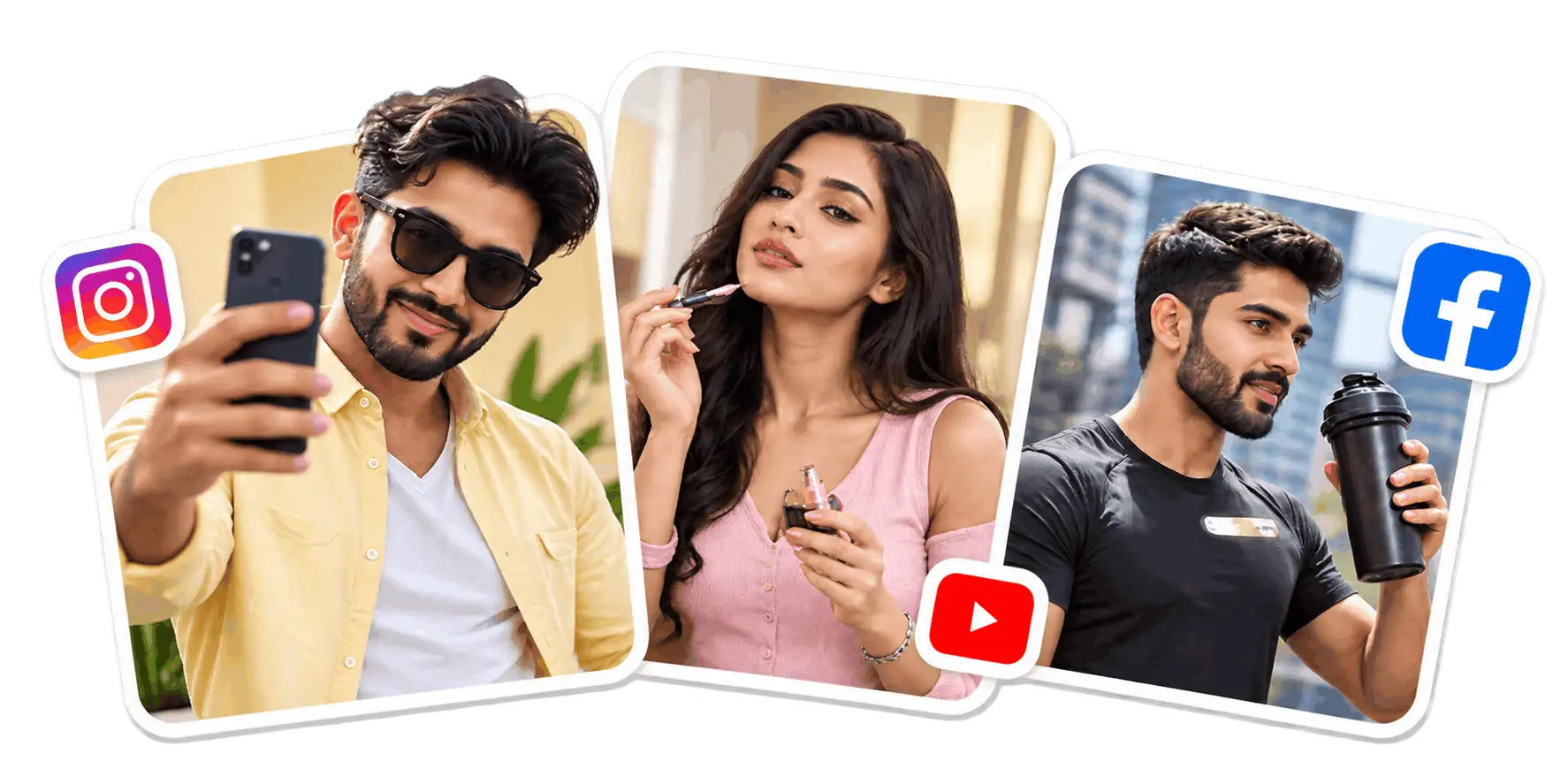 Influencers creating authentic social media content